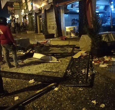 شاهد بالفيديو والصور .. انفجار اسطوانة غاز بمطعم في شارع المدينة المنورة