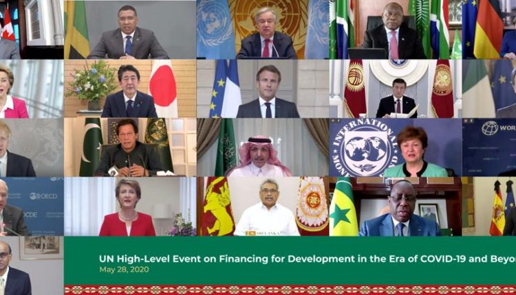 شاركت الرئاسة السعودية لمجموعة العشرين مع منظمة الأمم المتحدة في مناقشة حلول تعزيز تمويل التنمية في فترة جائحة فيروس كورونا وما بعدها