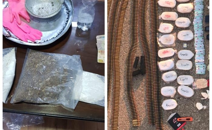 بالصور… القبض على ٢٦ شخصا بحوزتهم اسلحة نارية ومواد مخدرة