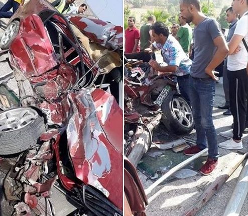 بالصور .. وفاة و تسع إصابات اثر حادث تصادم بين حافلة ومركبة في محافظة جرش