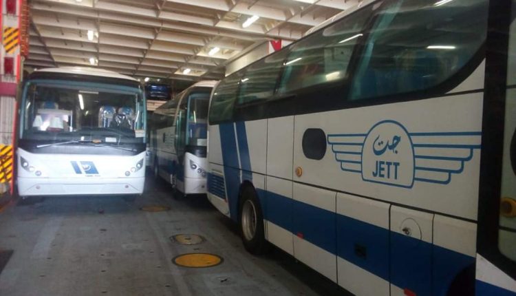 حداد وصول ١٦ حافلة جديدة موديل ٢٠٢٠ لميناء العقبة لشركة النقليات السياحية الاردنية – جت –