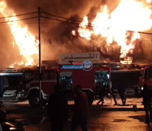 إصابة عدد من رجال الدفاع المدني أثناء محاولتهم إخماد حريق كبير في اربد
