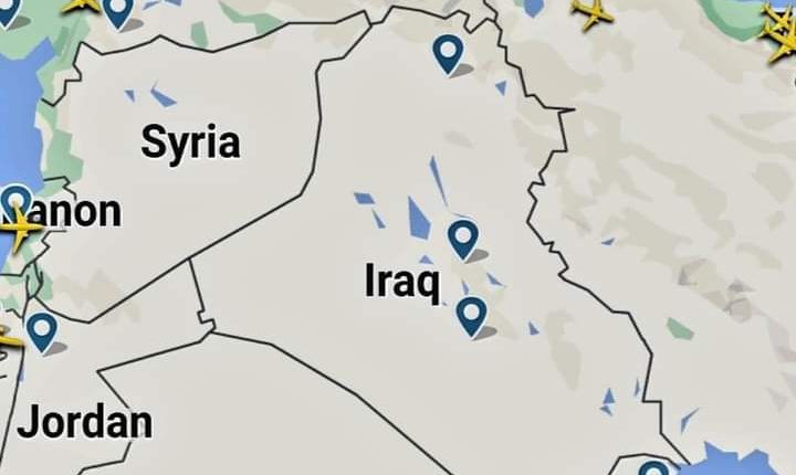 الأجواء العراقية والأردنية والسورية تخلو من حركة الملاحة الجوية بشكل تام،