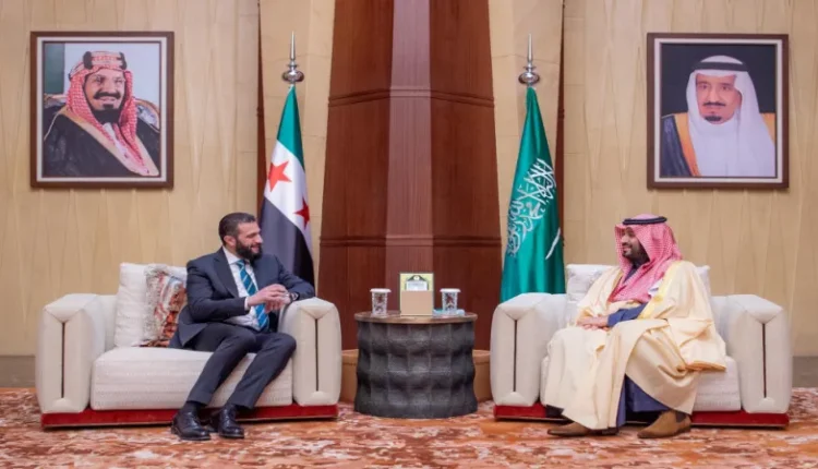 ولي العهد السعودي يستقبل الشرع في الرياض