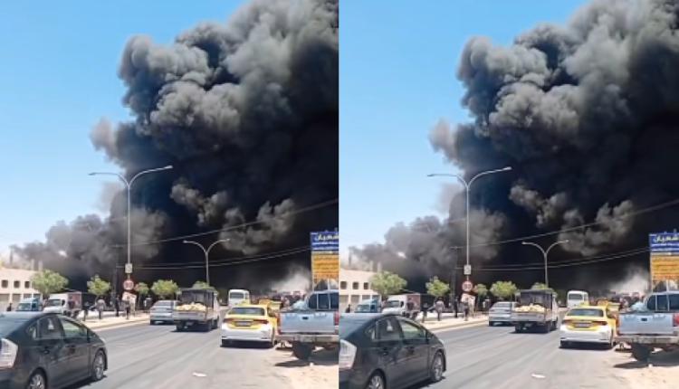 حريق كبير قرب إشارة الحزام في العاصمة عمّان