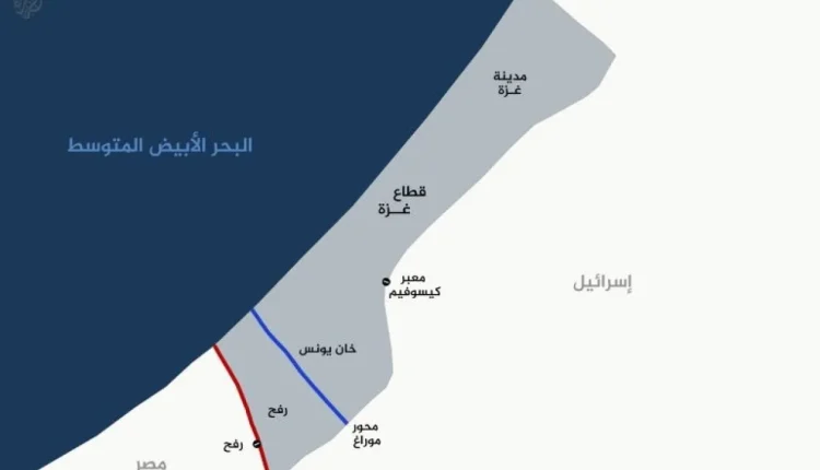 خريطة الوفد الإسرائيلي تقضم 40% من مساحة قطاع غزة