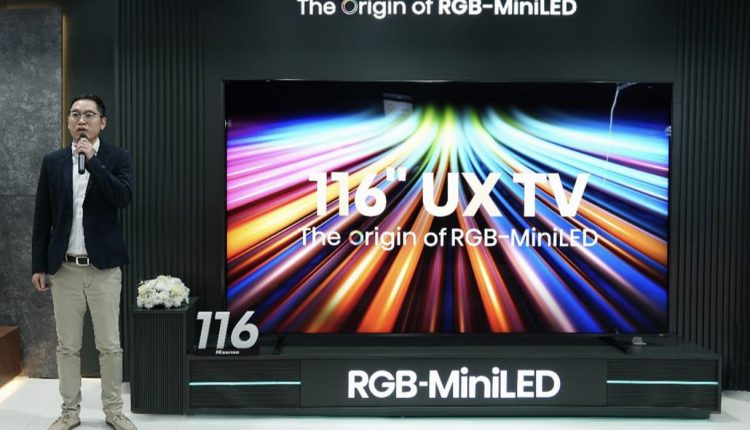 هايسنس تكشف عن أكبر تلفزيون في السعودية شاشة RGB-MiniLED UX بحجم 116 بوصة “شاهد ما لا يُرى: أصل تقنية RGB-MiniLED” في عرض حصري بالرياض