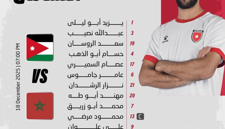 الإعلان عن تشكيلة “النشامى” في نهائي كأس العرب أمام المغرب