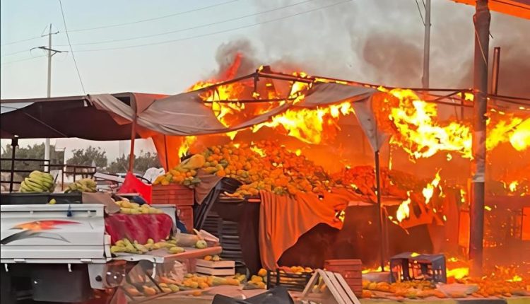 مشاجرة وإحراق خيمة خضار على دوار سما الروسان في بني كنانة