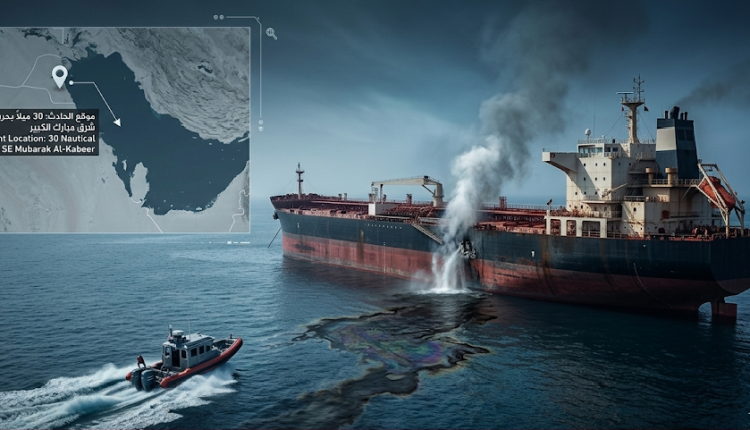 انفجار كبير في ناقلة نفط قبالة الكويت وتسرب نفطي وسط توتر الملاحة في الخليج