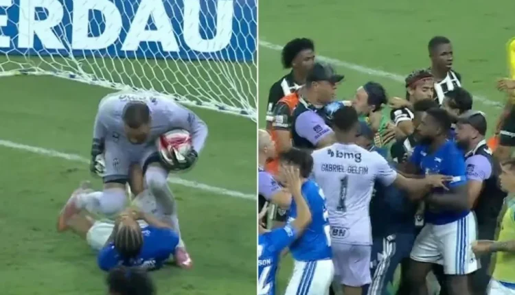 بالفيديو.. حكم يطرد 23 لاعبًا بعد شجار جماعي في نهائي كأس البرازيل