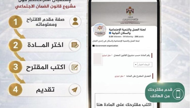 مجلس النواب يطلق منصة لاستقبال الآراء بشأن معدّل قانون الضمان الاجتماعي