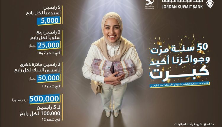 البنك الأردني الكويتي يطلق حملة جوائز حسابات التوفير – الجوائز لعام 2026