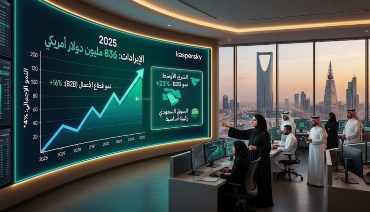 كاسبرسكي تعلن نتائجها المالية لعام 2025، بإيرادات نمت إلى 836 مليون دولار أمريكي
